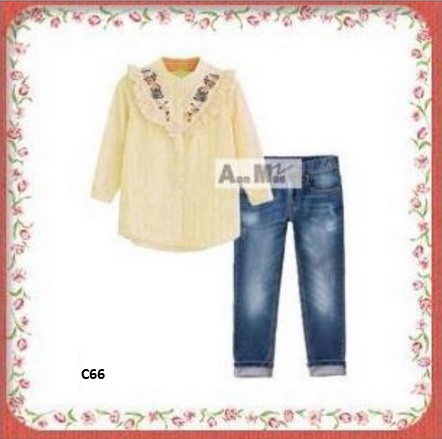 setelan lengan panjang jeans anak